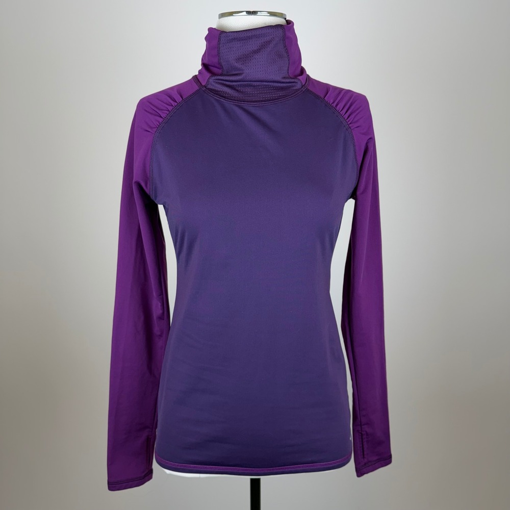 Champion Purple Long Sleeve Turtleneck Athletic Top Pullover Women Small Running